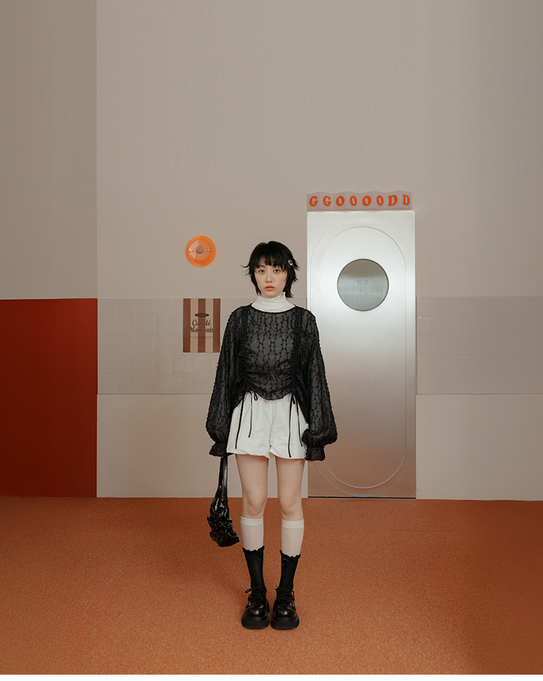 シアーシャーリングブラウス 2色展開