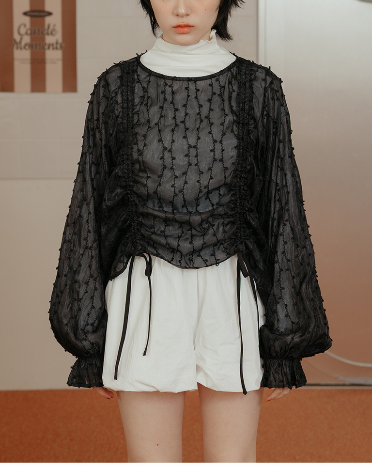 シアーシャーリングブラウス 2色展開