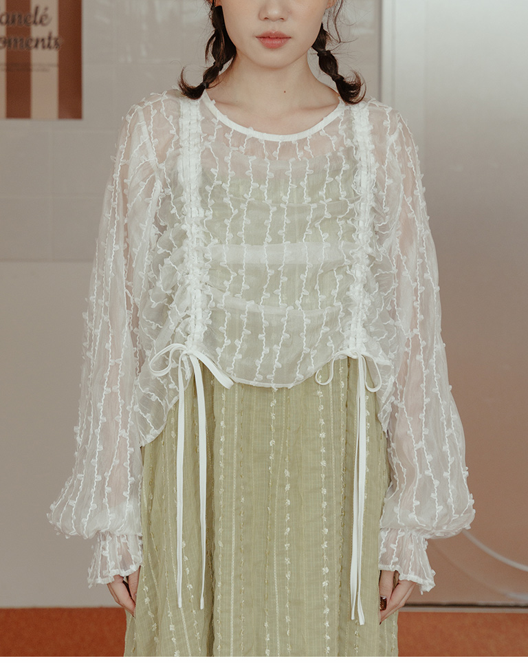 シアーシャーリングブラウス 2色展開