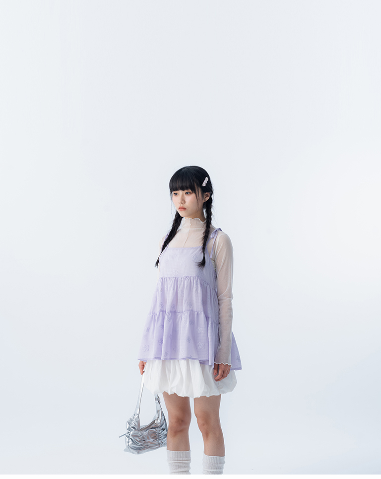 フラワー刺繍シアーキャミソール 4色展開