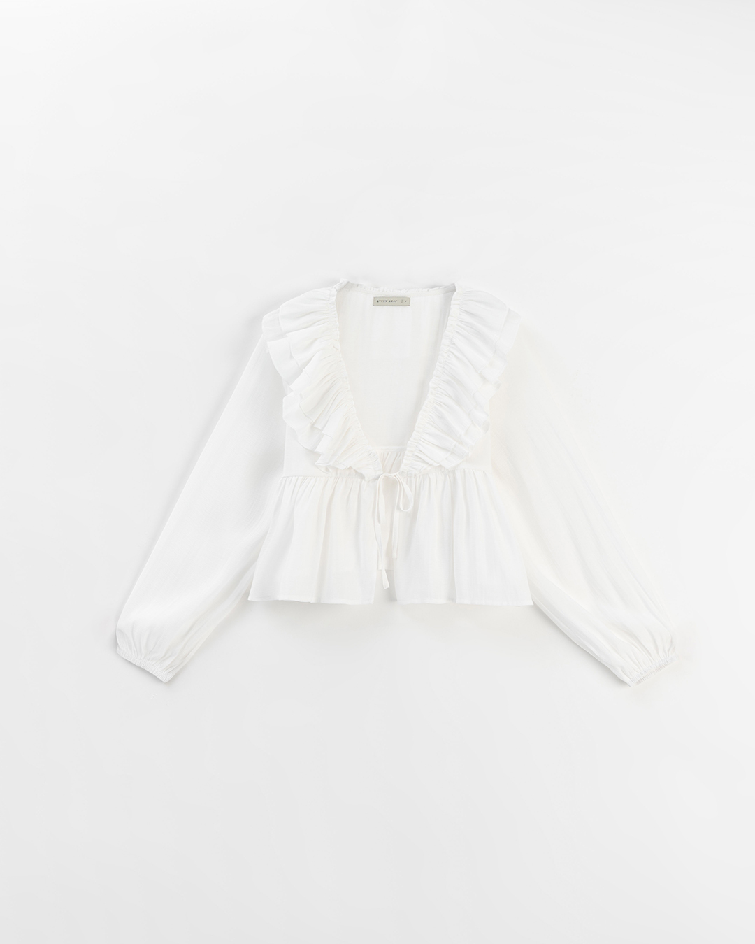 フリルカラーリボンシャツ風羽織 3色展開