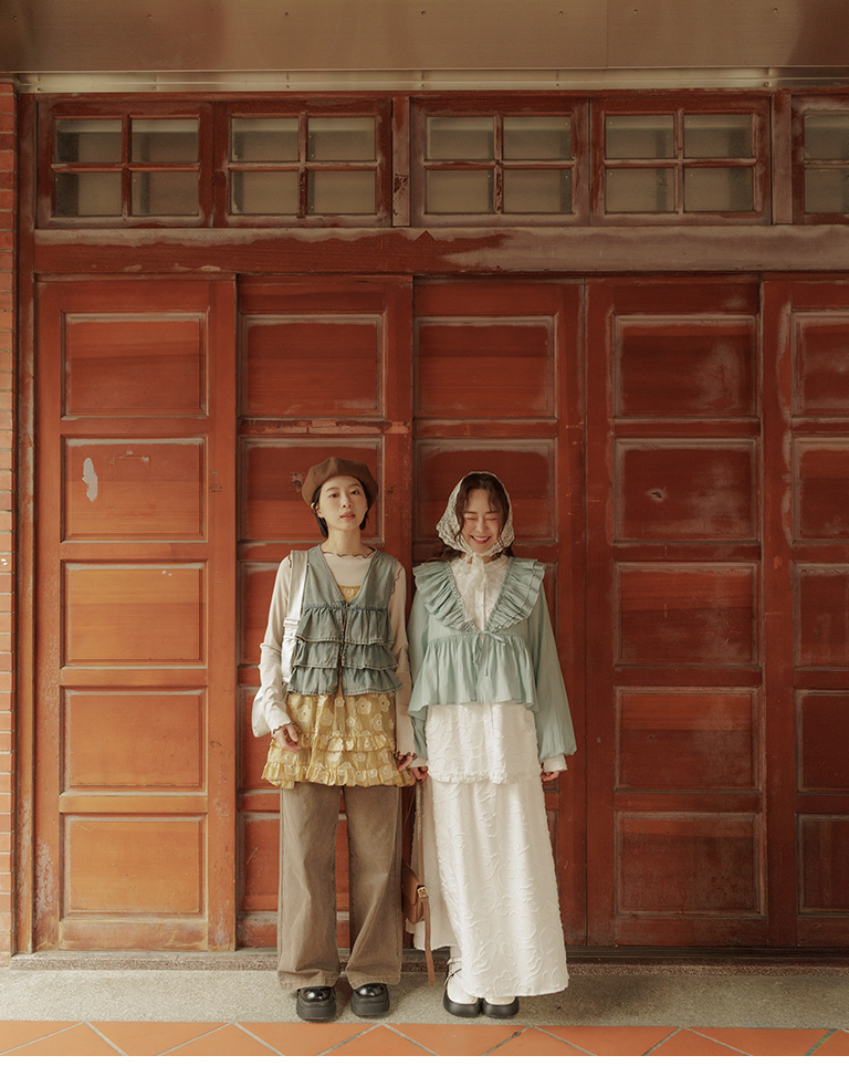 フリルカラーリボンシャツ風羽織 3色展開