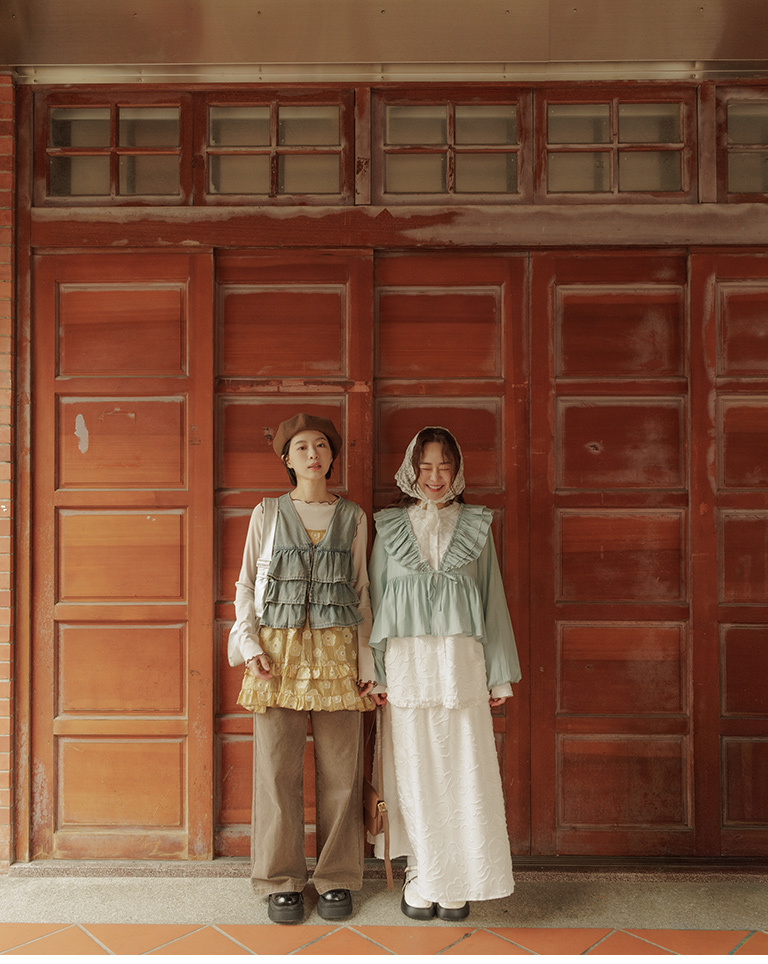 フリルカラーリボンシャツ風羽織 3色展開