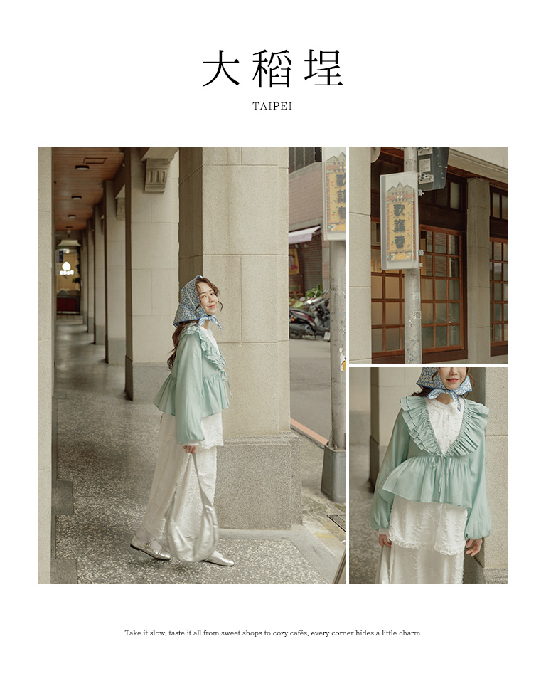 フリルカラーリボンシャツ風羽織 3色展開