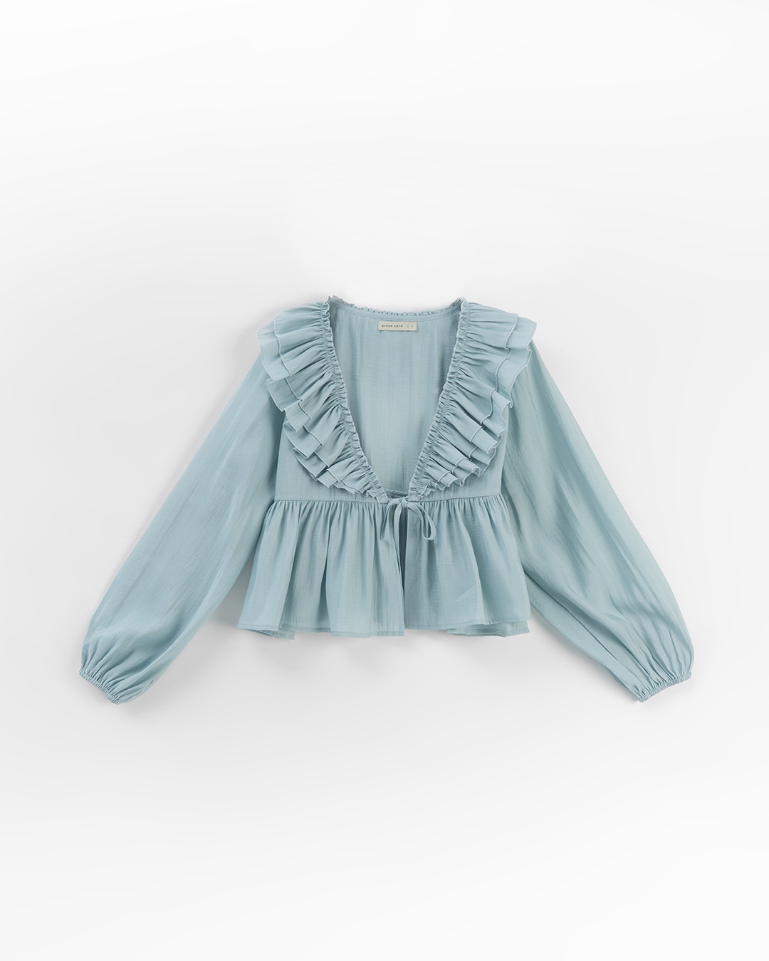 フリルカラーリボンシャツ風羽織 3色展開