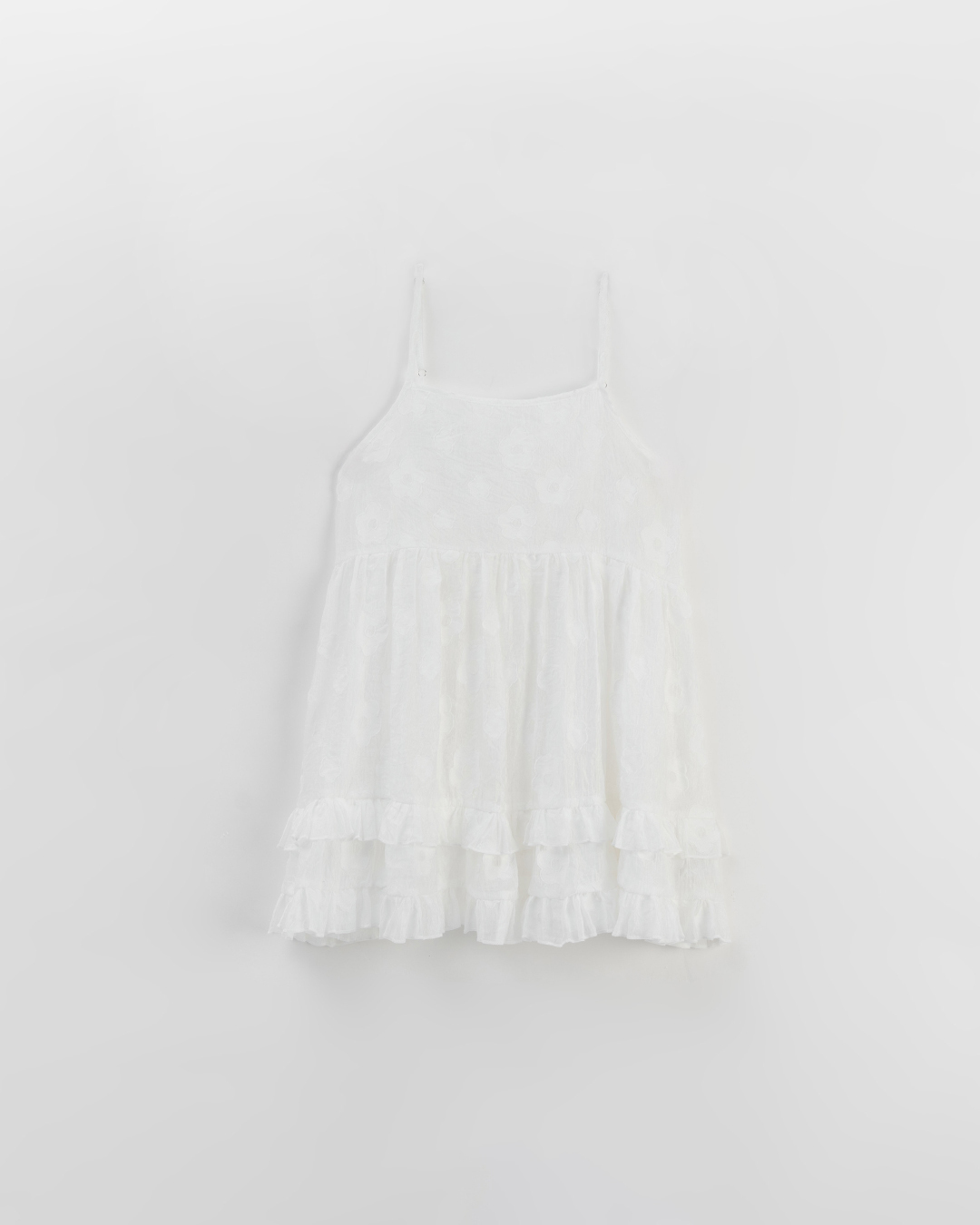 立体フラワー透かし編みキャミソール ホワイト