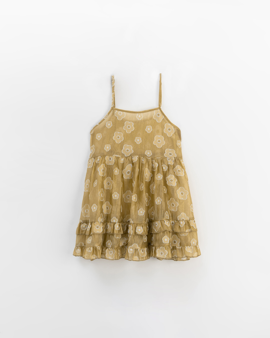 立体フラワー透かし編みキャミソール イエロー