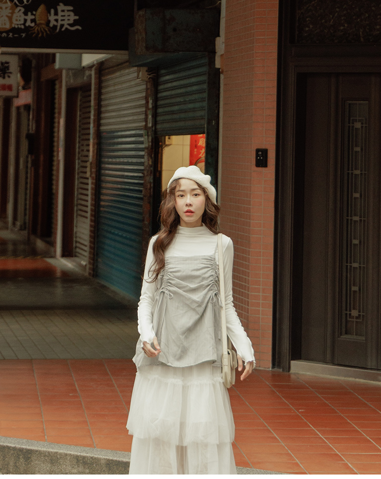 春1尚未收到---ドローストリングキャミソール 3色展開