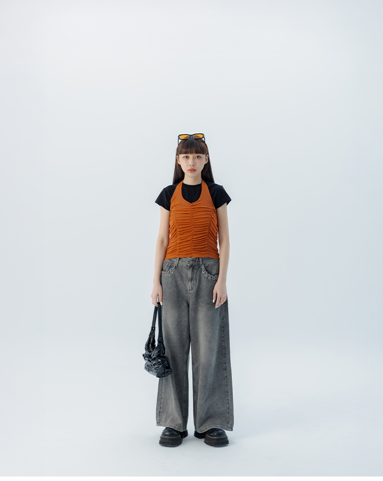 ネックリボントップス 4色展開