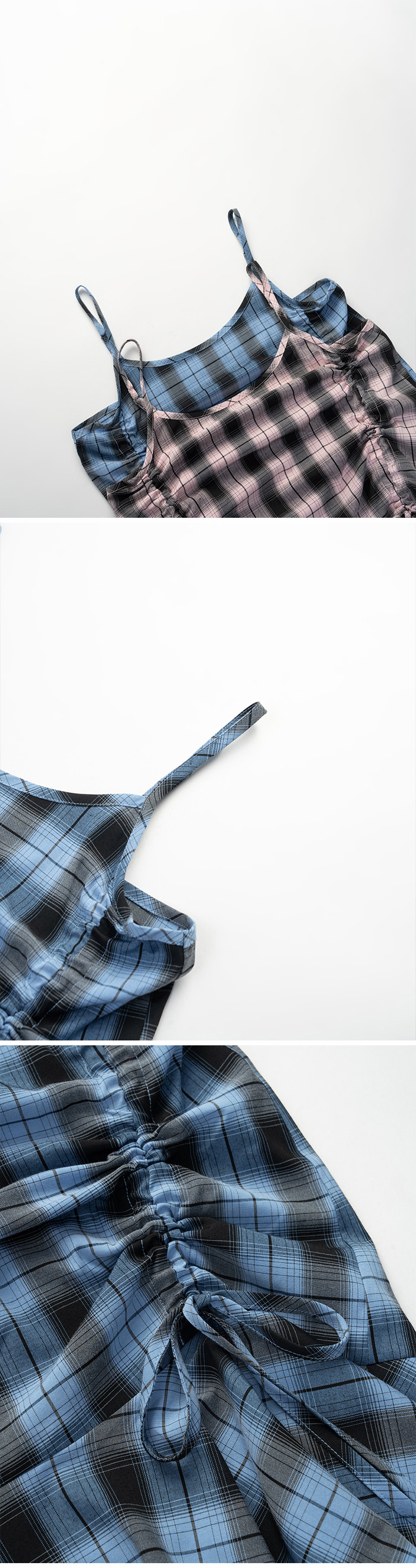 チェックドロストキャミベスト2色展開