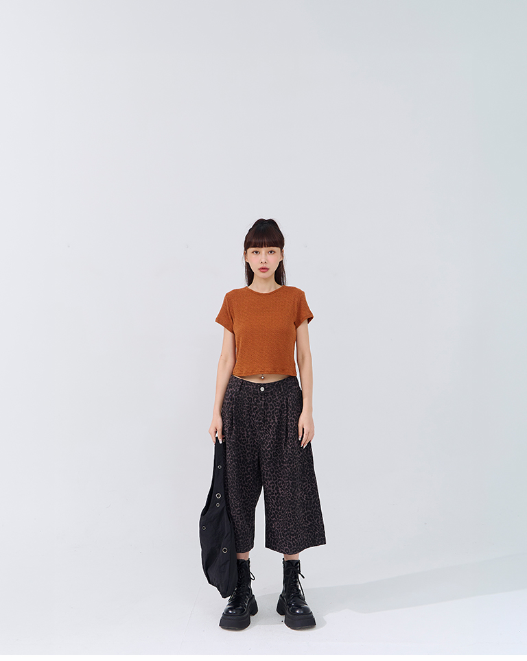 ジャカードクロップドトップス 4色展開