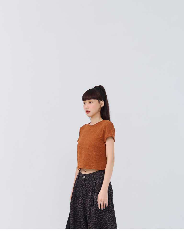 ジャカードクロップドトップス 4色展開