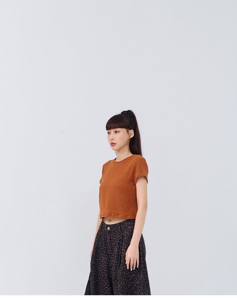 ジャカードクロップドトップス 4色展開