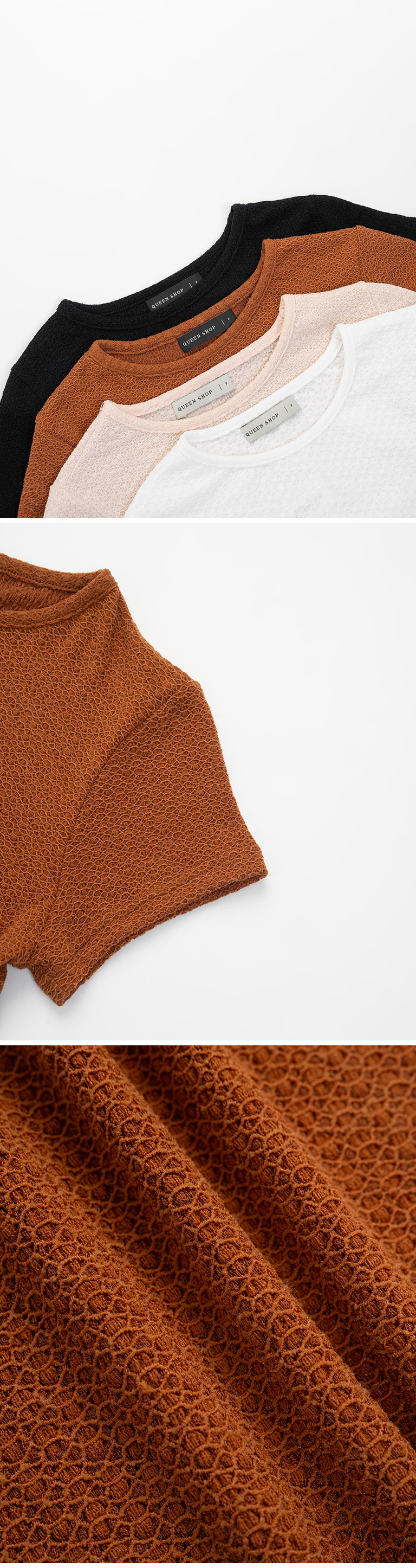 ジャカードクロップドトップス 4色展開