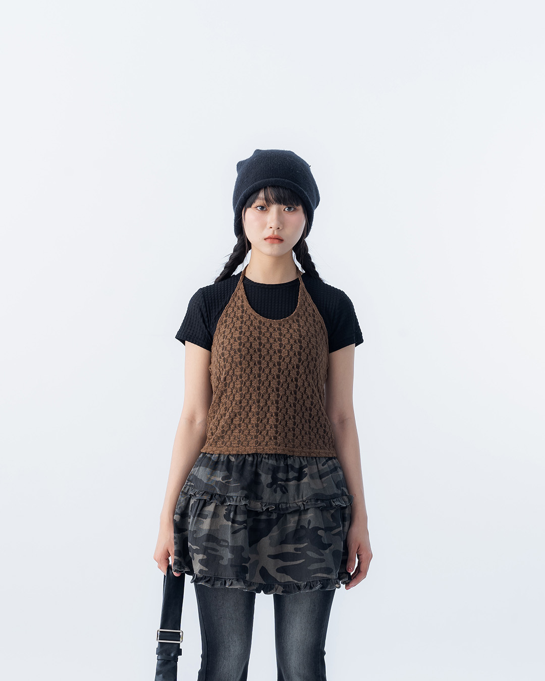 レースホルターネックリボンベスト 4色展開