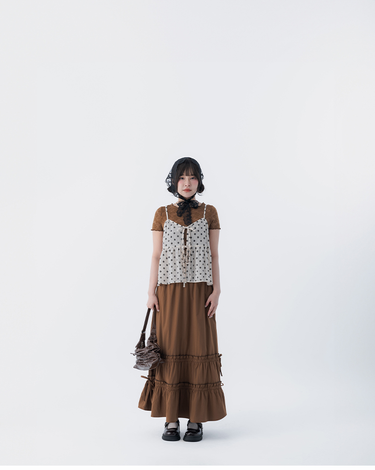 フラワー刺繍キャミベスト 2色展開