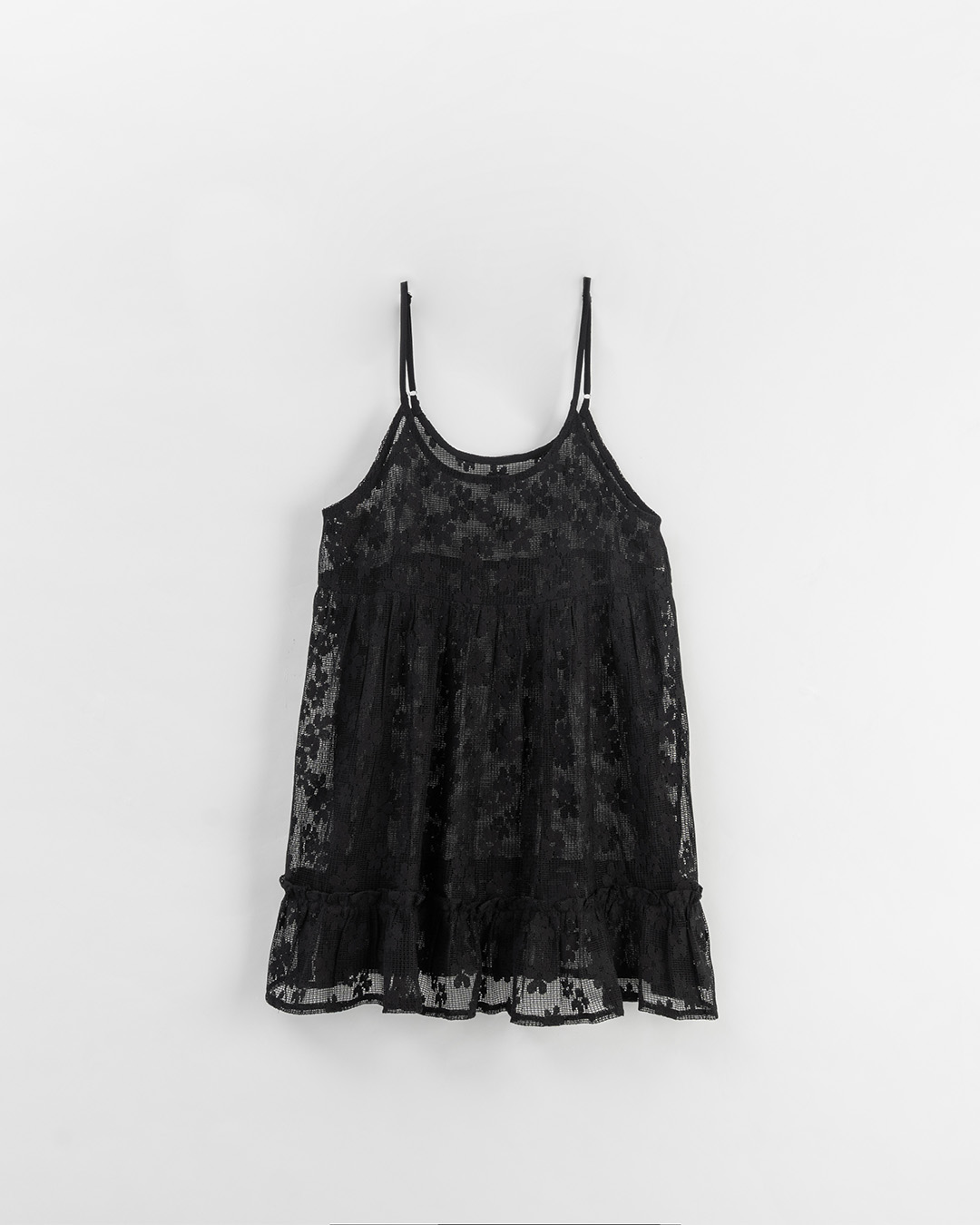 透かしジャカードキャミベスト ブラック
