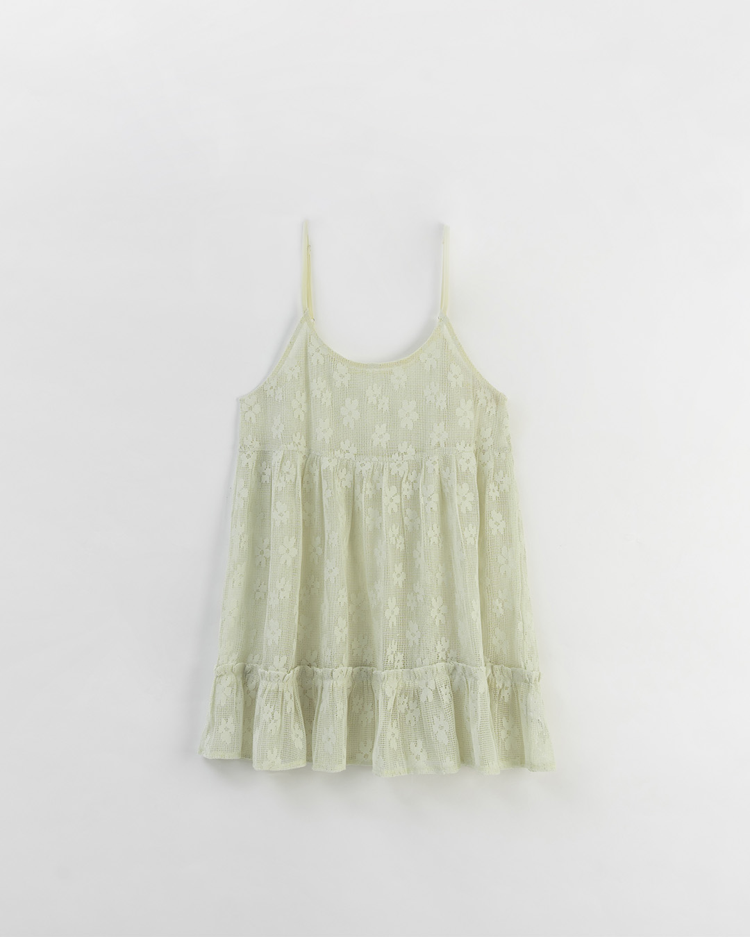 透かしジャカードキャミベスト グリーン
