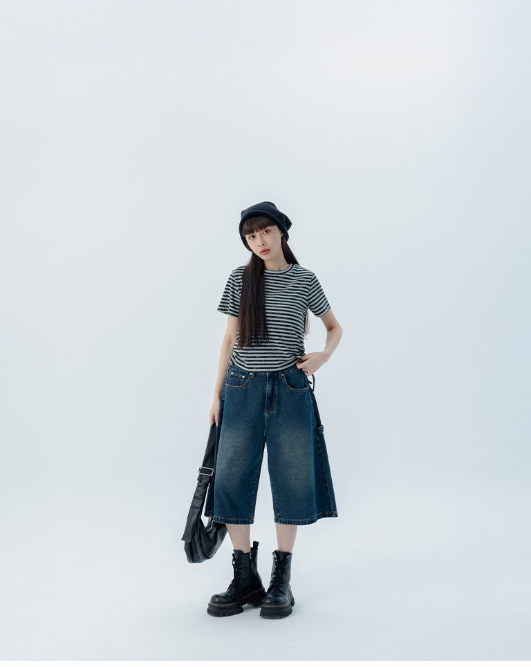 ストライプギャザーコードトップス 2色展開