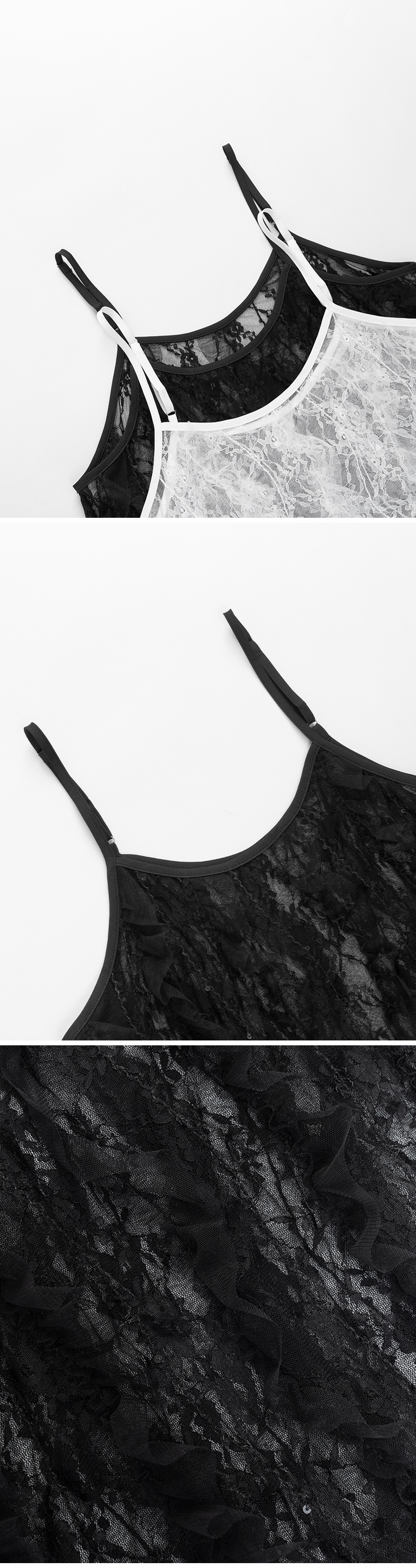 レースシアーキャミベスト 2色展開