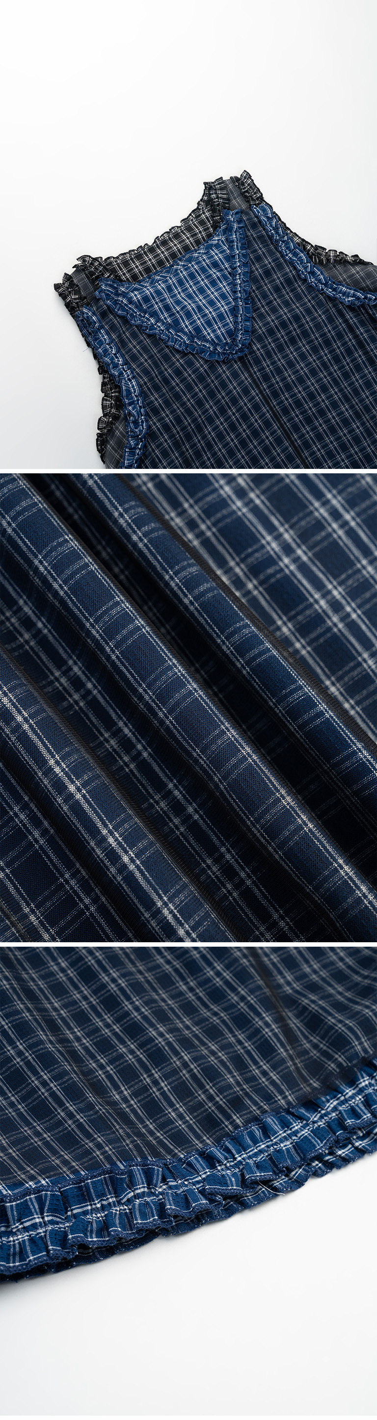 春1尚未收到---ダブルレイヤーチェックワンピース 2色展開