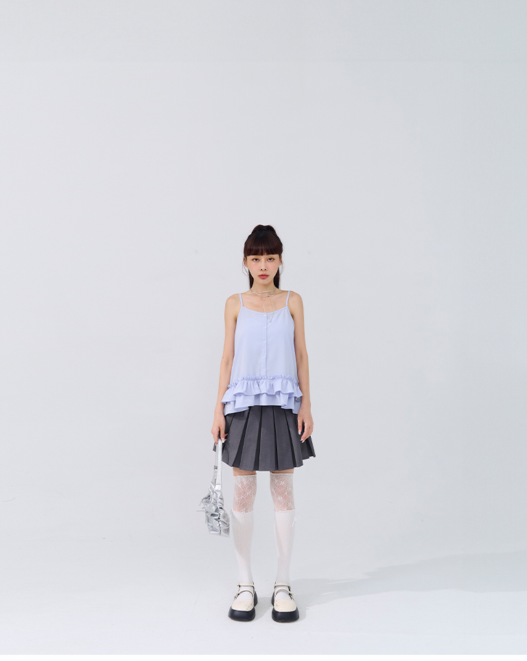 立体ドットフリルキャミベスト 3色展開