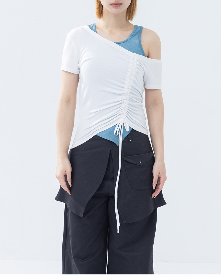 ギャザードロストトップス 2色展開