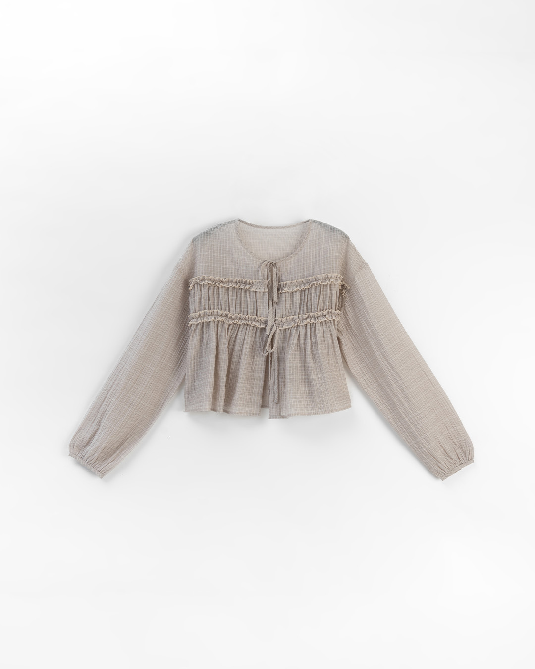 尚未收到---シアーチェックカーディガン 2色展開