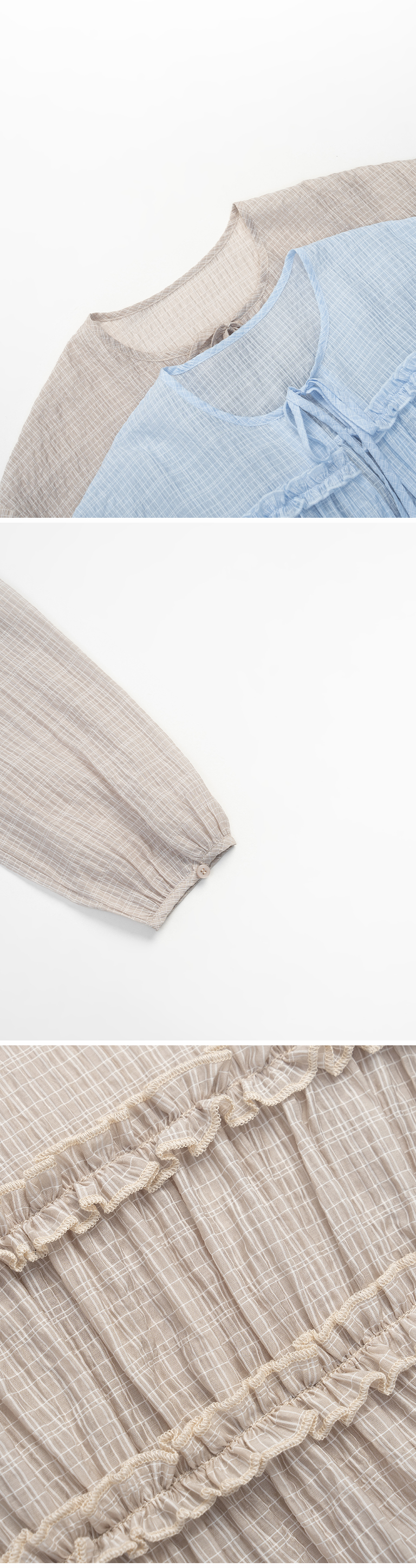 尚未收到---シアーチェックカーディガン 2色展開