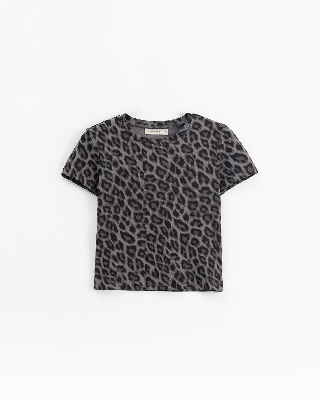 ヒョウ柄フィット半袖トップス 2色展開