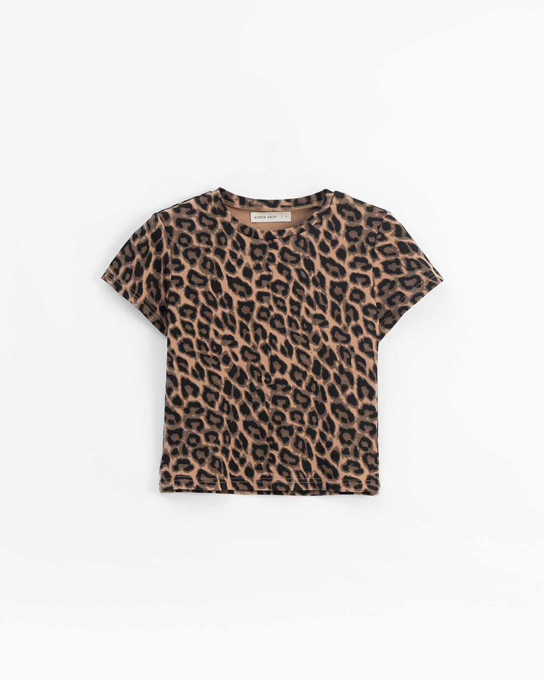 ヒョウ柄フィット半袖トップス 2色展開