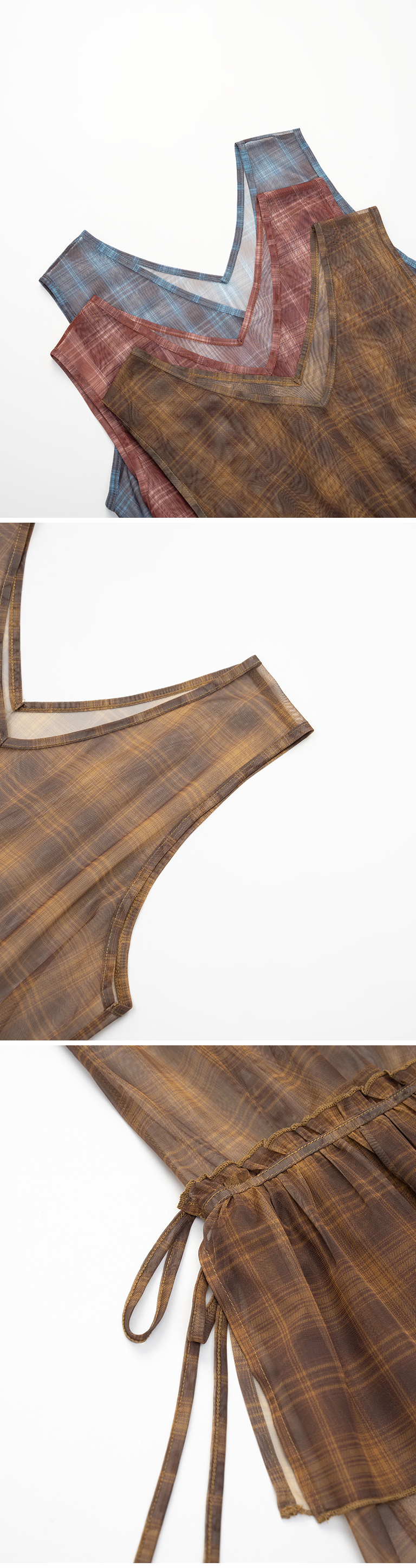 チェックシアーベストセット 3色展開