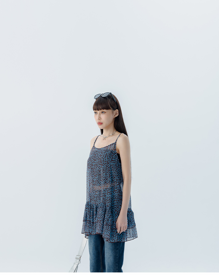 ヒョウ柄シアーベスト 2色展開