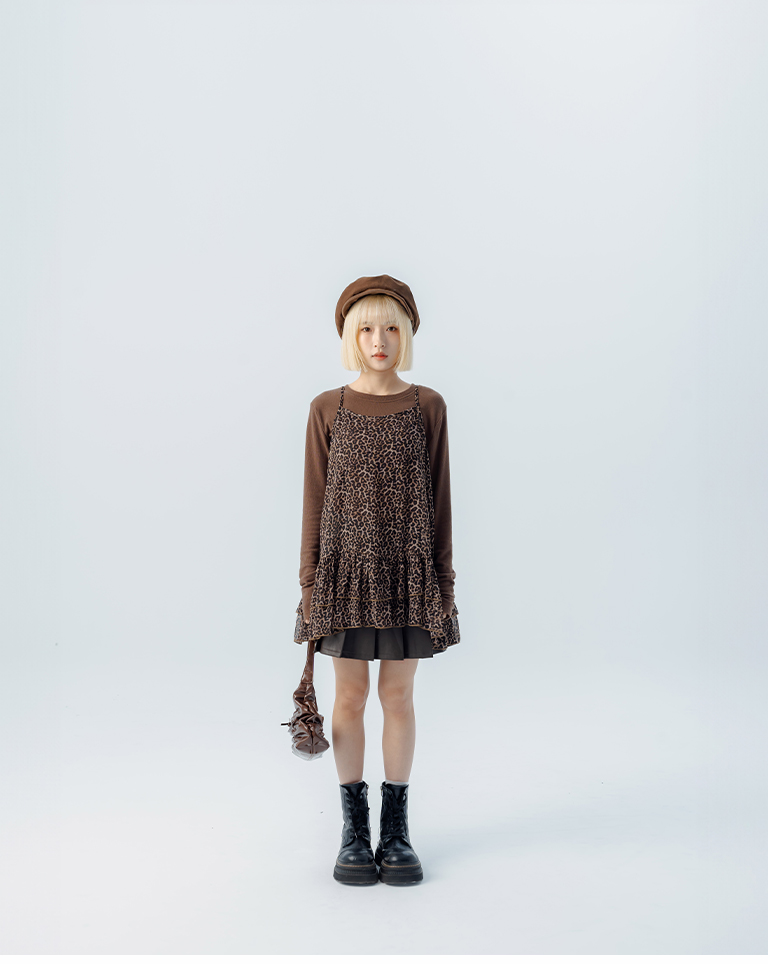 ヒョウ柄シアーベスト 2色展開