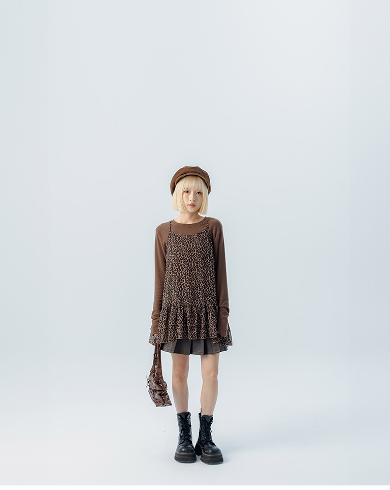 ヒョウ柄シアーベスト 2色展開