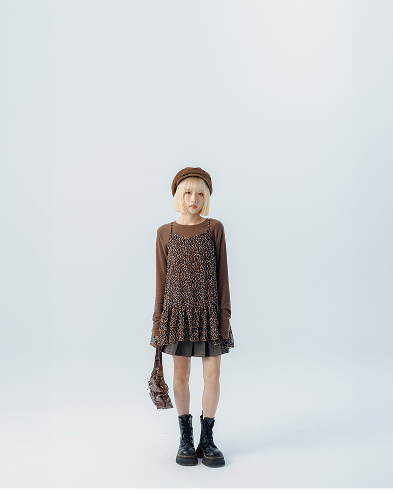 ヒョウ柄シアーベスト 2色展開