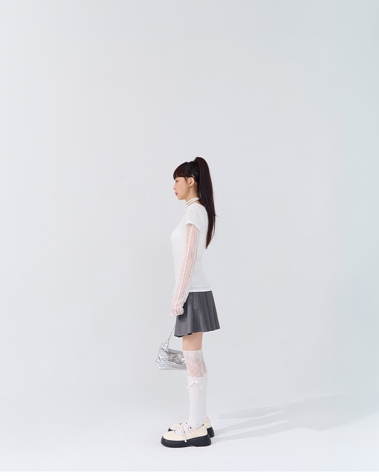 ジャカードウエストリボントップス 3色展開