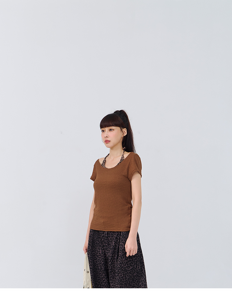 ジャカードウエストリボントップス 3色展開