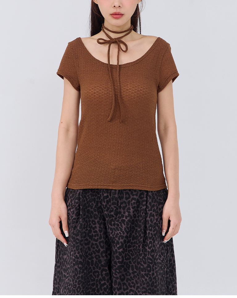 ジャカードウエストリボントップス 3色展開