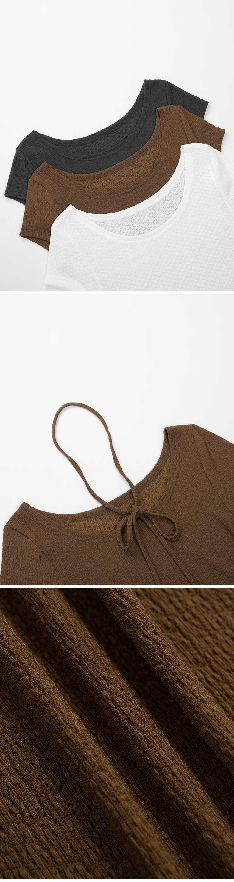 ジャカードウエストリボントップス 3色展開