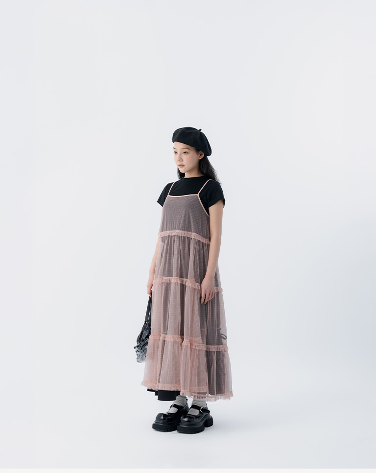 春8商未收到---チェックシアーキャミトップス 3色展開