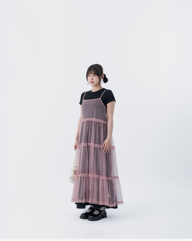 春8商未收到---チェックシアーキャミトップス 3色展開