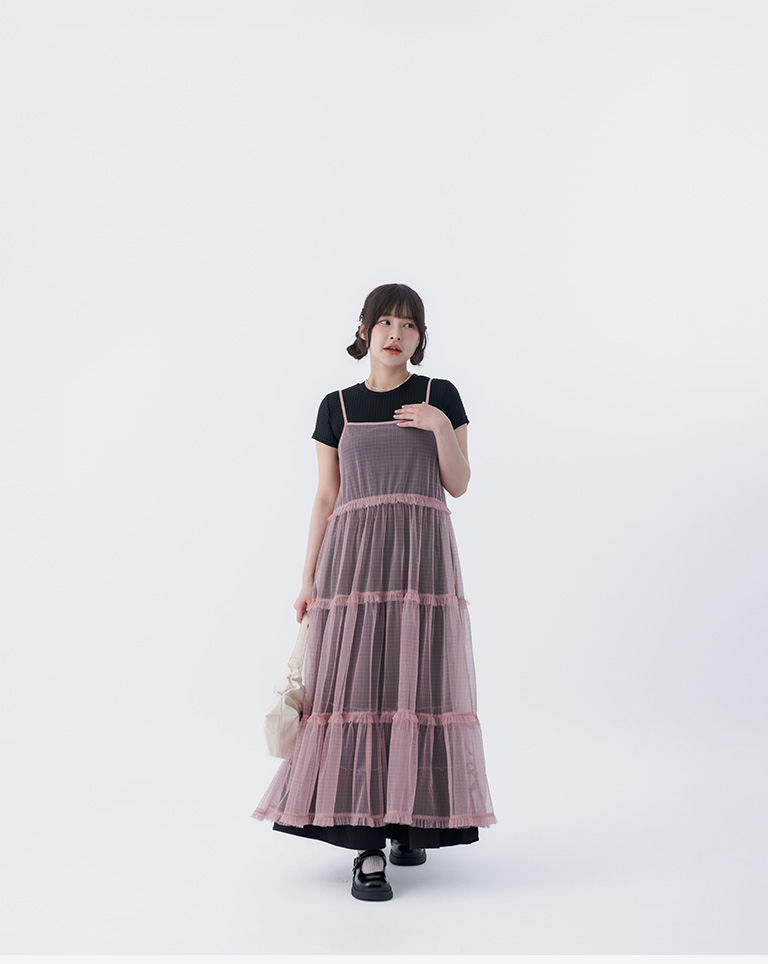春8商未收到---チェックシアーキャミトップス 3色展開