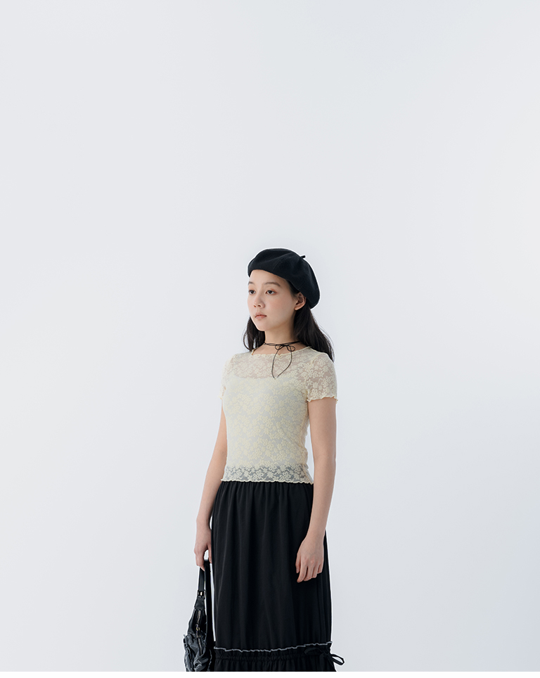 ジャカードメロウシアートップス 4色展開