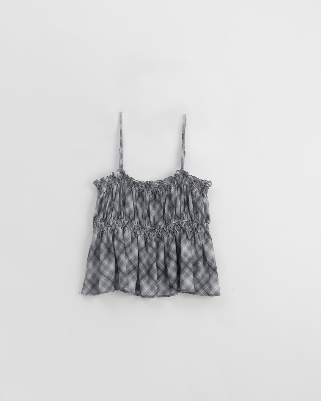 チェックシアーフリルベスト 2色展開