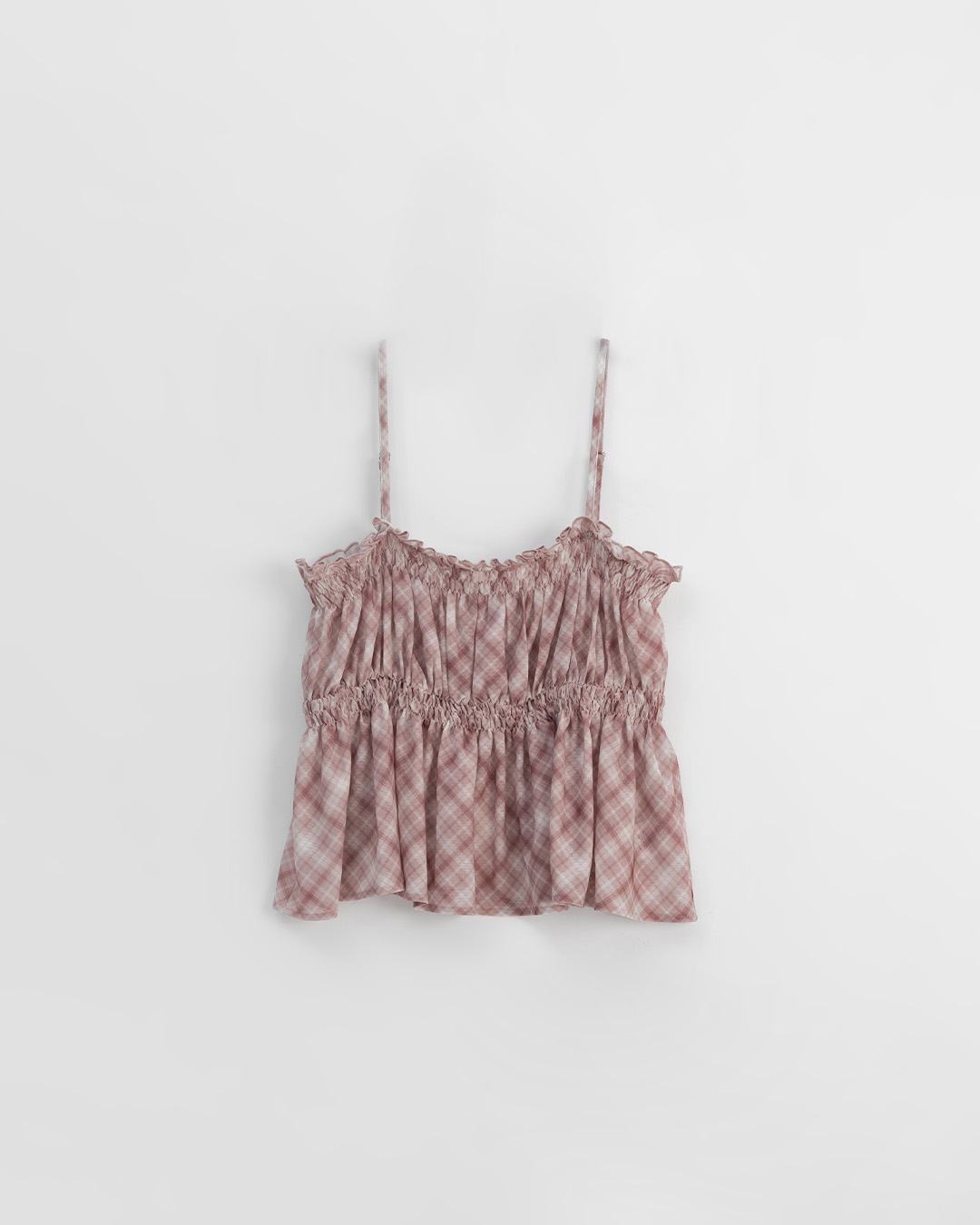 チェックシアーフリルベスト 2色展開