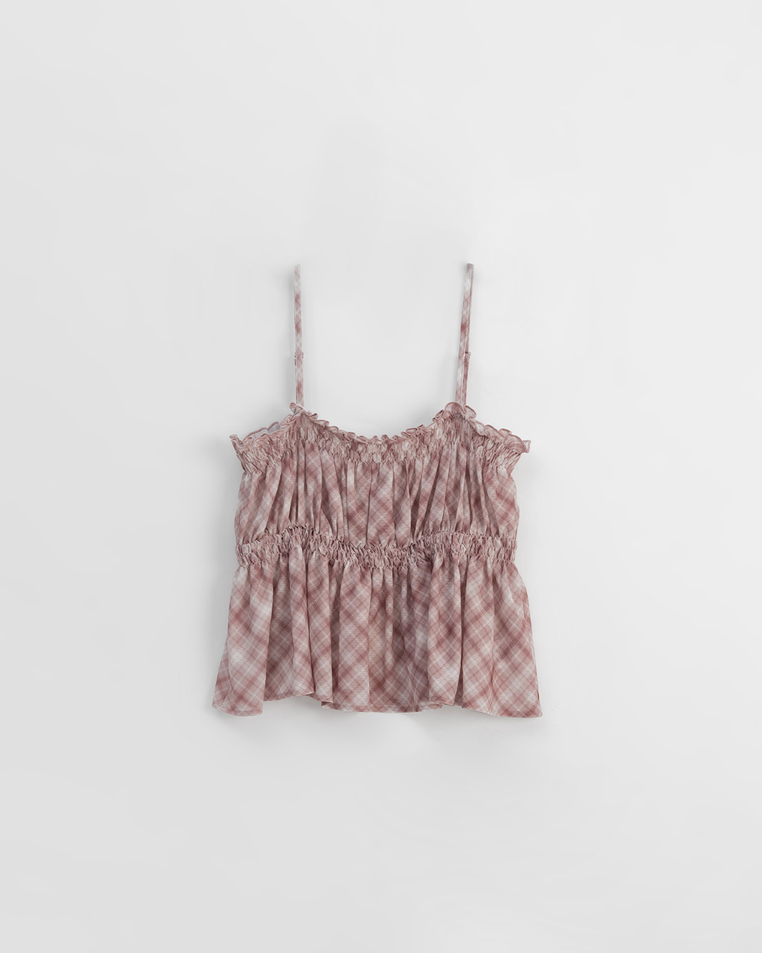 チェックシアーフリルベスト 2色展開