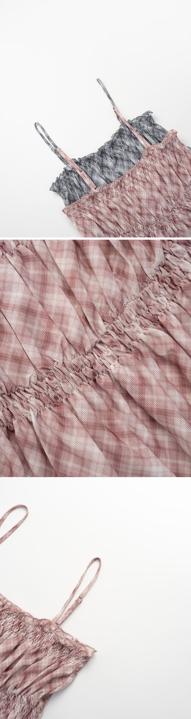 チェックシアーフリルベスト 2色展開