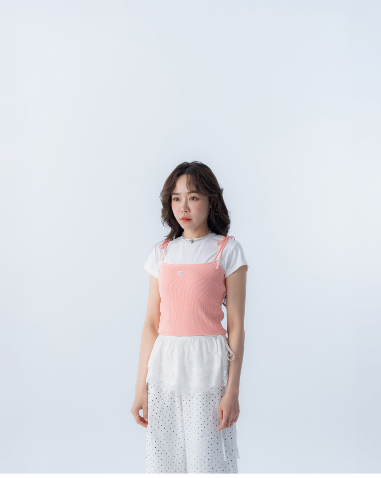 フラワー刺繍ニットキャミソール 3色展開