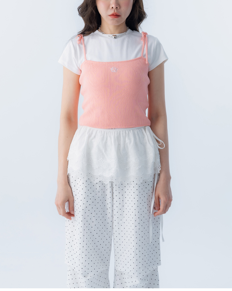 フラワー刺繍ニットキャミソール 3色展開